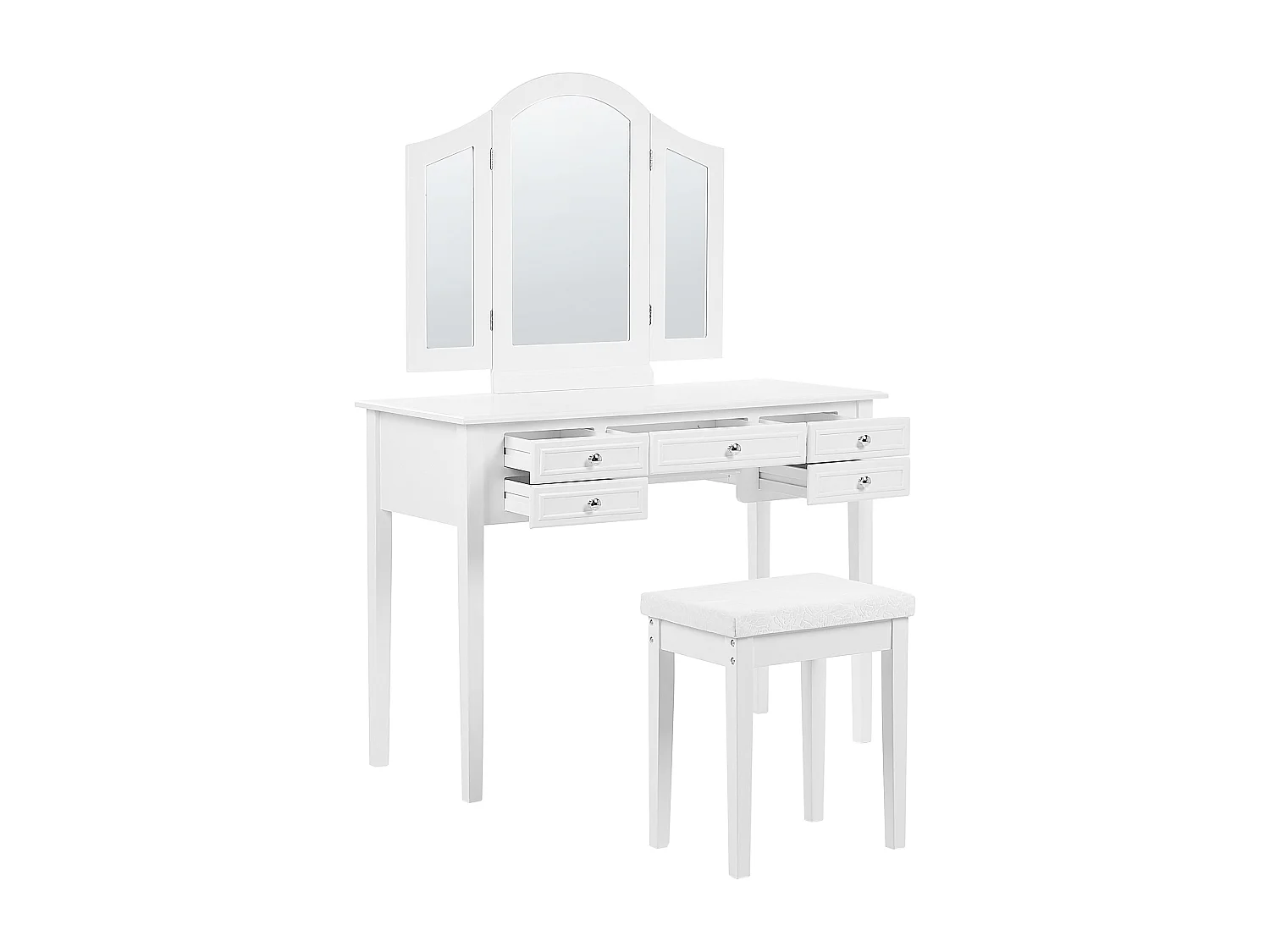 Schminktisch mit Spiegel und Hocker LUMIERE Weiss