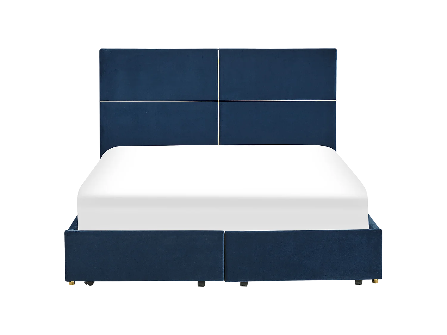 Bed met opbergruimte fluweel blauw VERNOYES