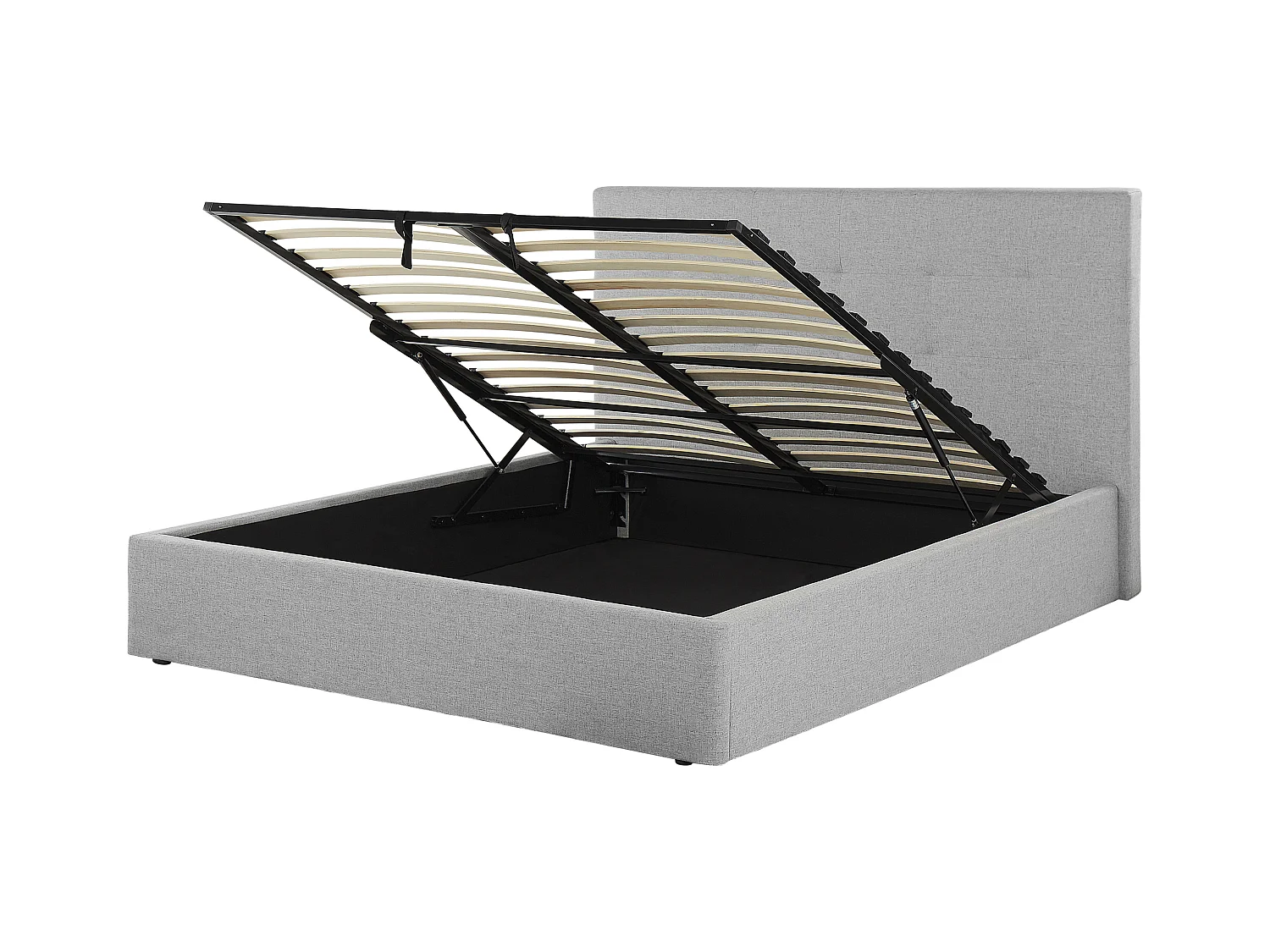 Bed met opbergruimte Stof LORIENT 160 x 200 cm Grijs