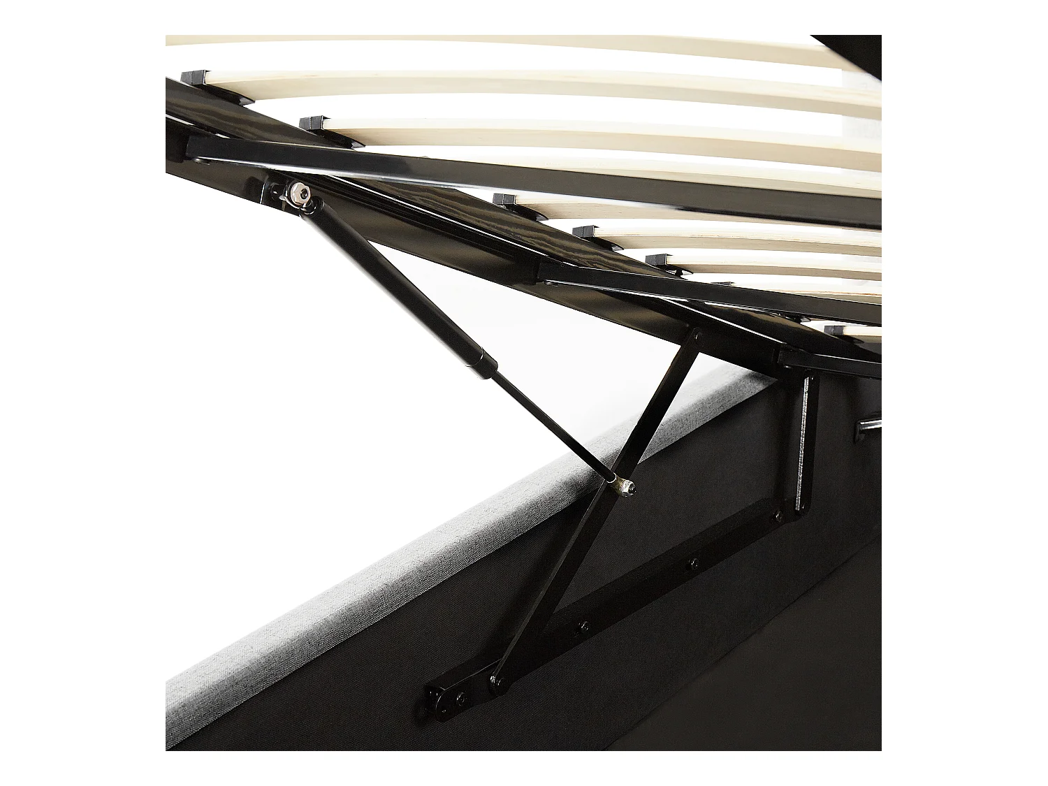 Bed met opbergruimte Stof LORIENT 160 x 200 cm Grijs