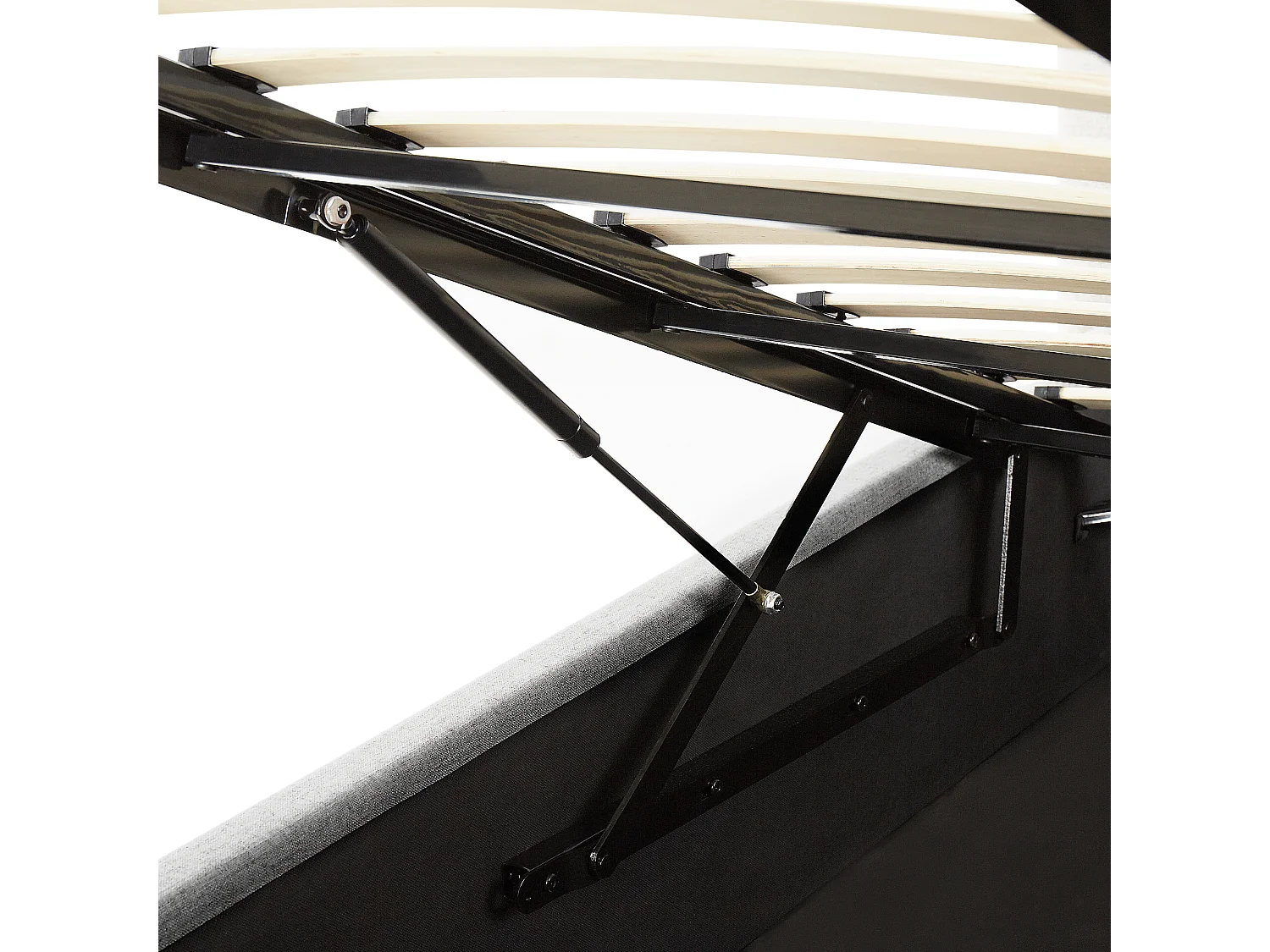 Letto contenitore Tessuto LORIENT 160 x 200 cm Grigio