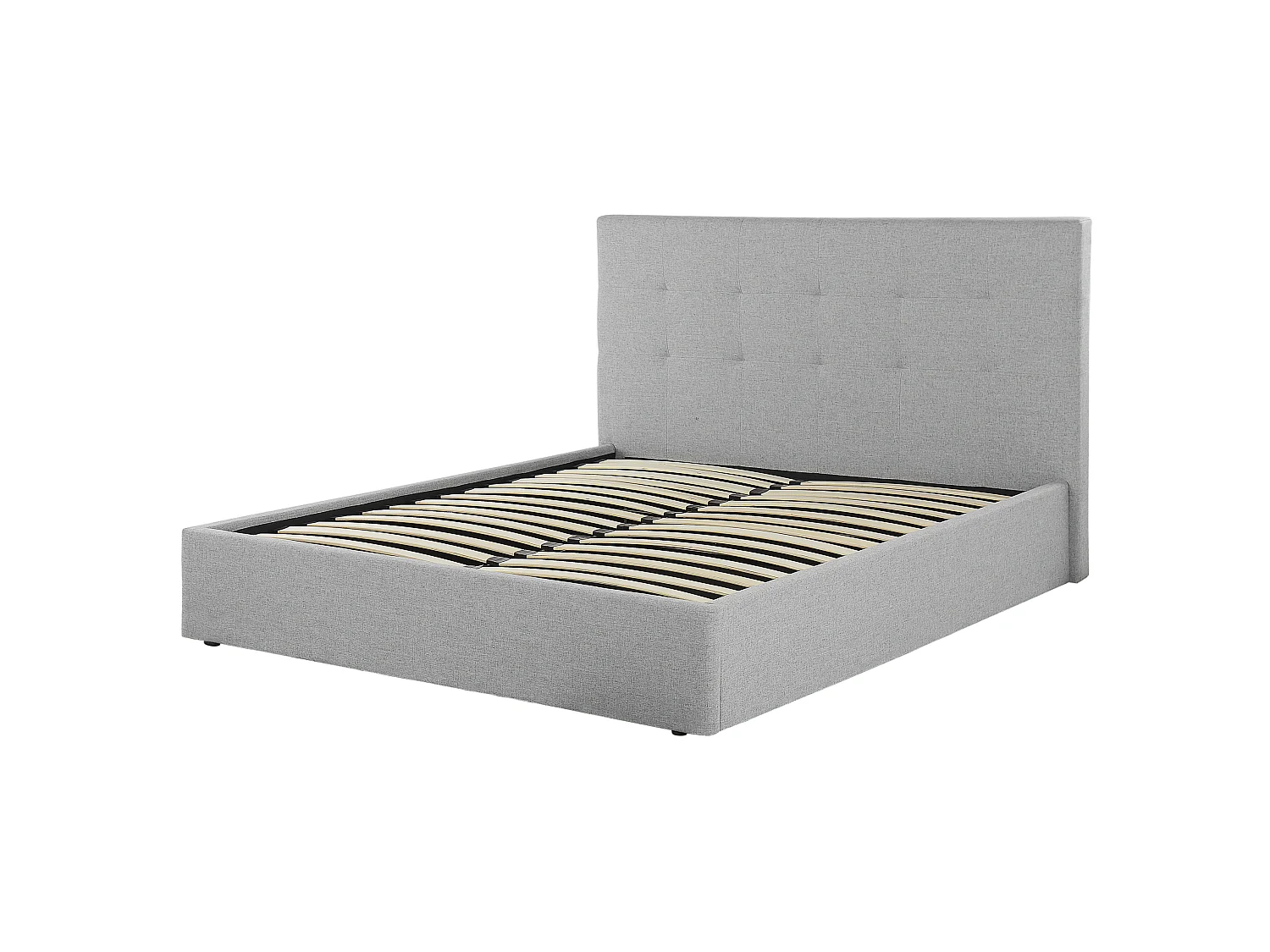 Ottoman Bed LORIENT Fabric Grey 160 x 200 cm (EU King Size)