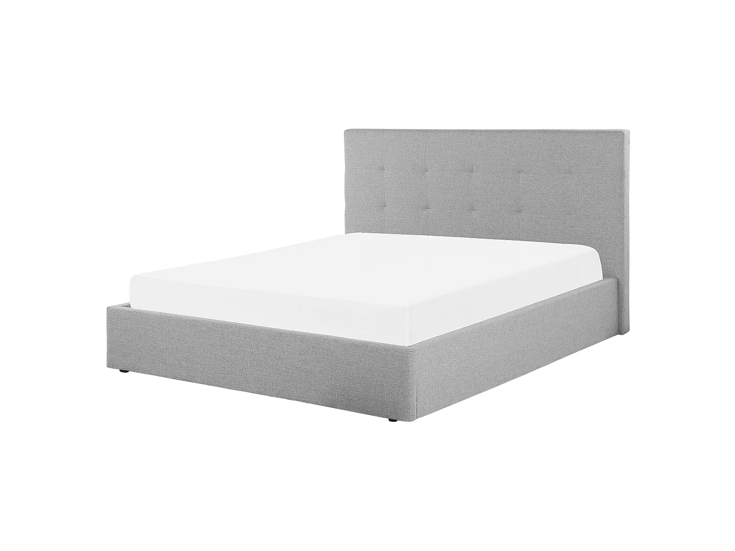 Ottoman Bed LORIENT Fabric Grey 160 x 200 cm (EU King Size)