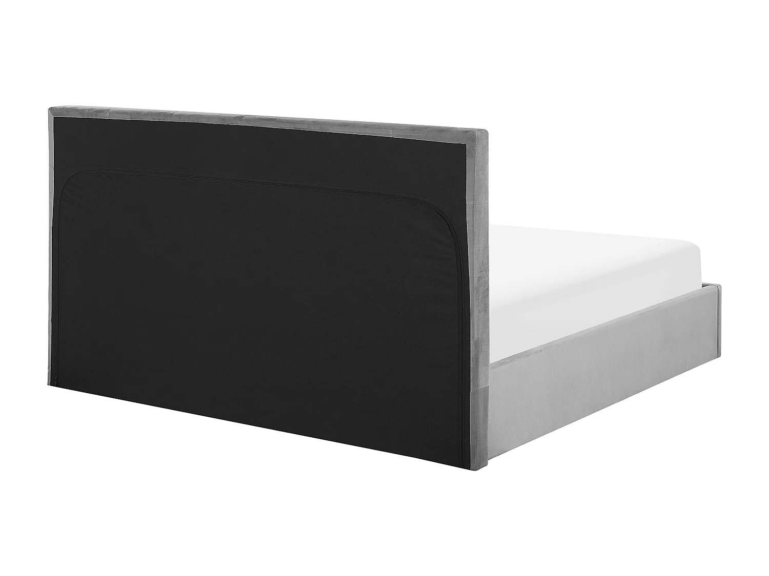 Cama baú Veludo LORIENT 180 x 200 cm Cinzento claro