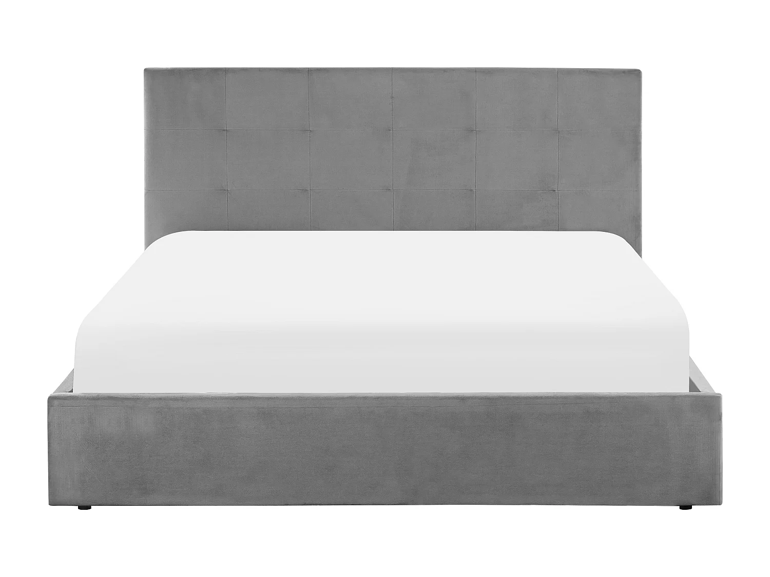 Lit ottoman Velours LORIENT 180 x 200 cm Gris clair