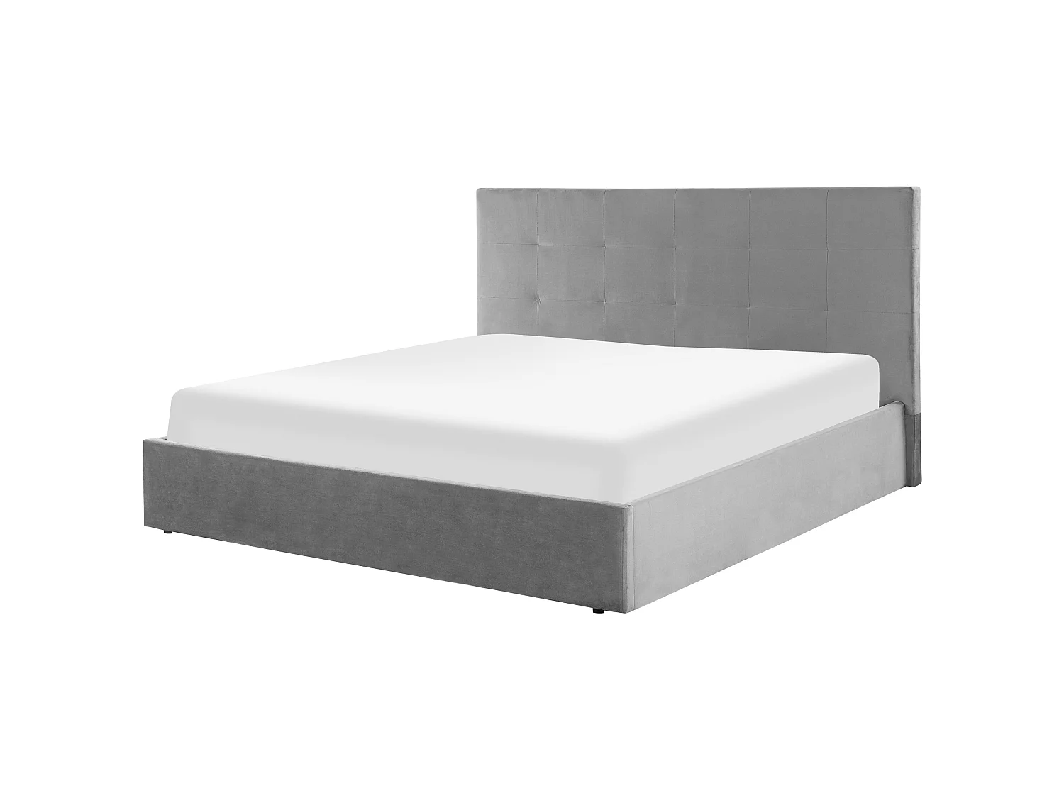 Bed met opbergruimte Fluweel LORIENT 180 x 200 cm Lichtgrijs