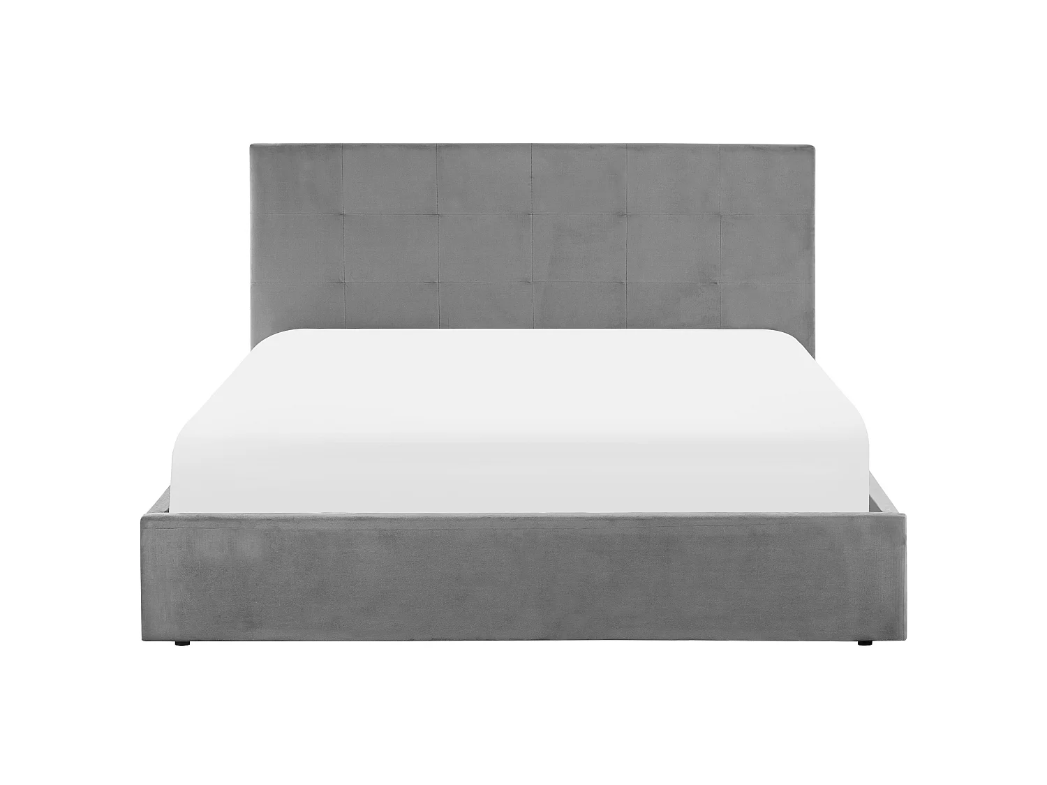 Bed met opbergruimte Fluweel LORIENT 180 x 200 cm Lichtgrijs
