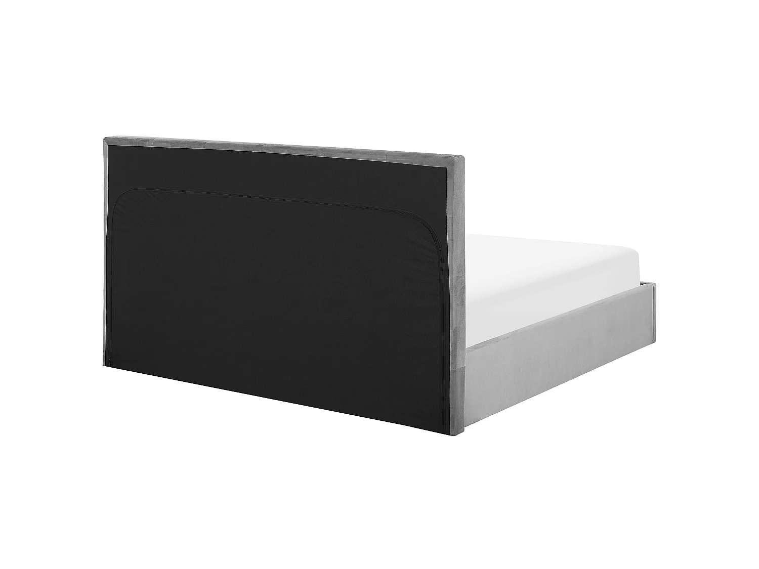 Bed met opbergruimte Fluweel LORIENT 180 x 200 cm Lichtgrijs