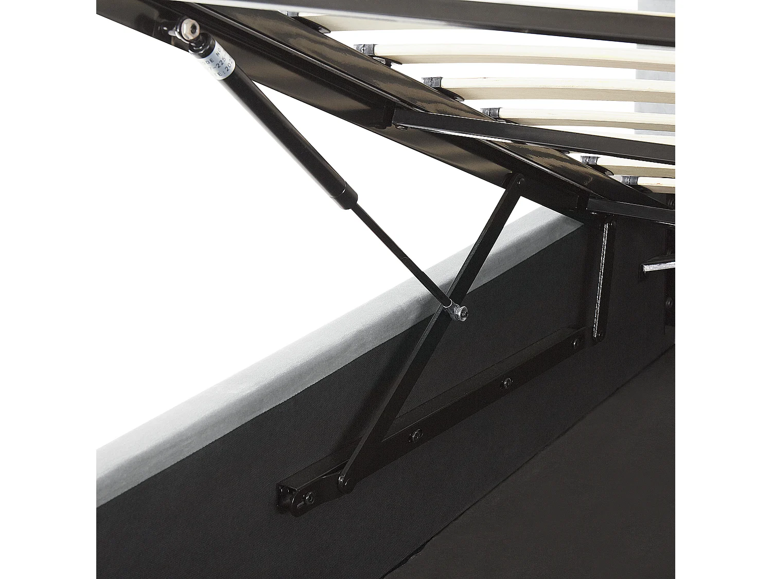 Bed met opbergruimte Fluweel LORIENT 160 x 200 cm Lichtgrijs