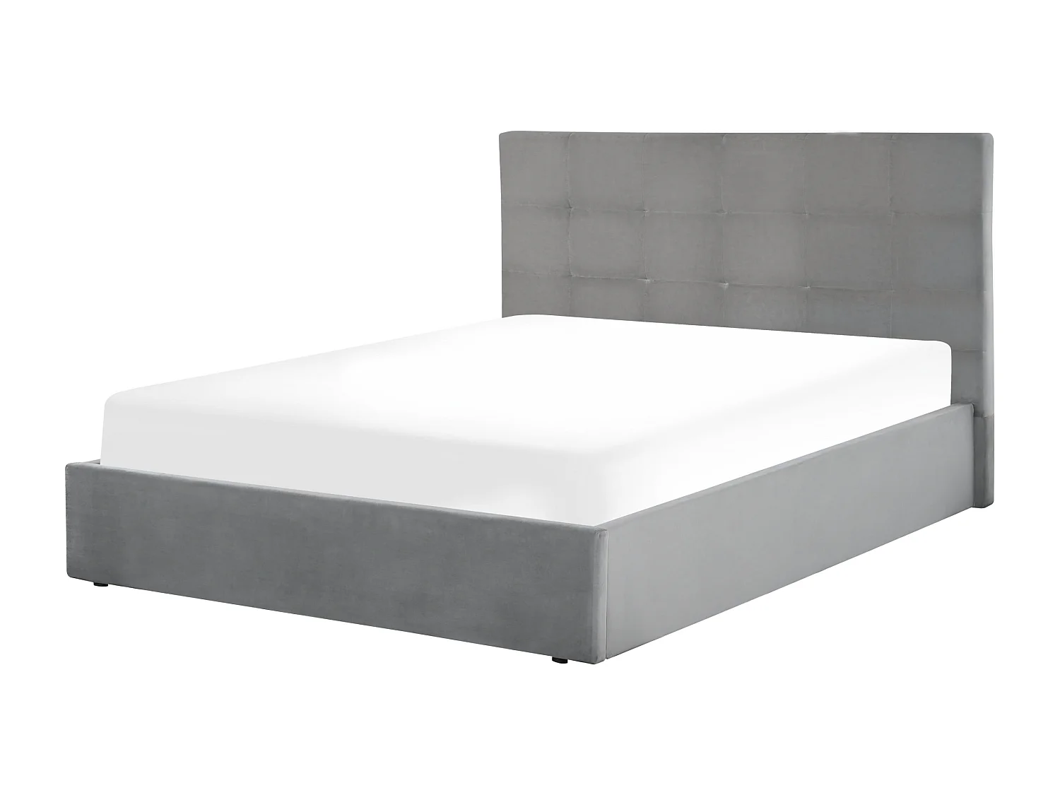 Bed met opbergruimte Fluweel LORIENT 160 x 200 cm Lichtgrijs