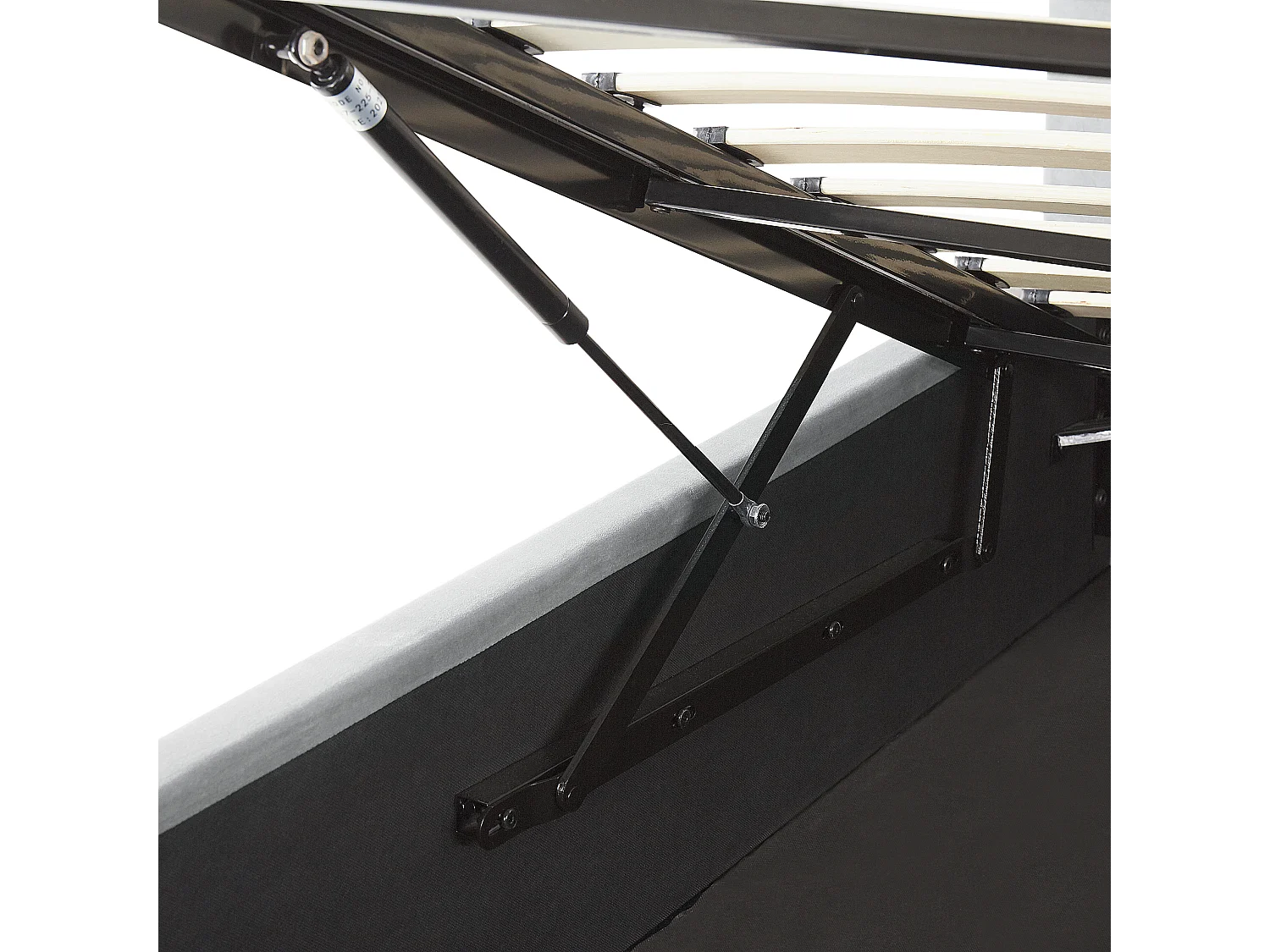 Bed met opbergruimte Fluweel LORIENT 160 x 200 cm Lichtgrijs