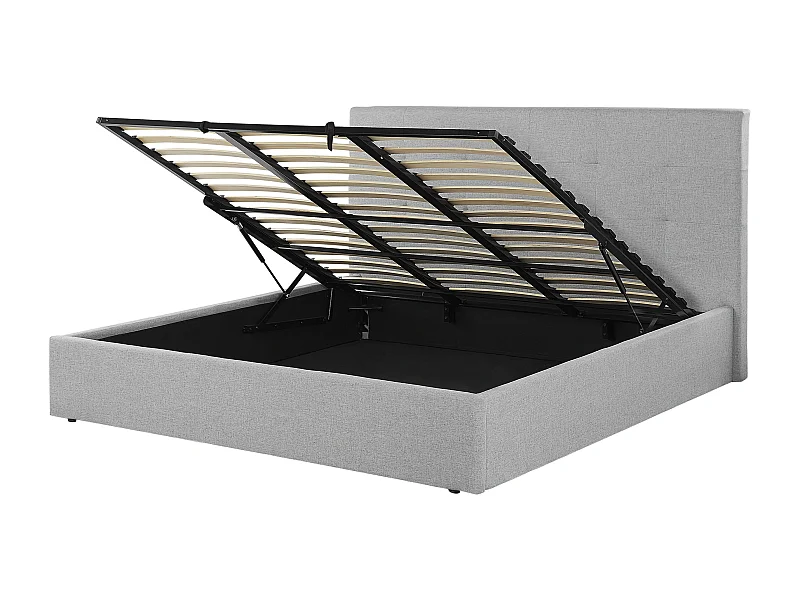 Cama baú Tecido LORIENT 180 x 200 cm Cinzento