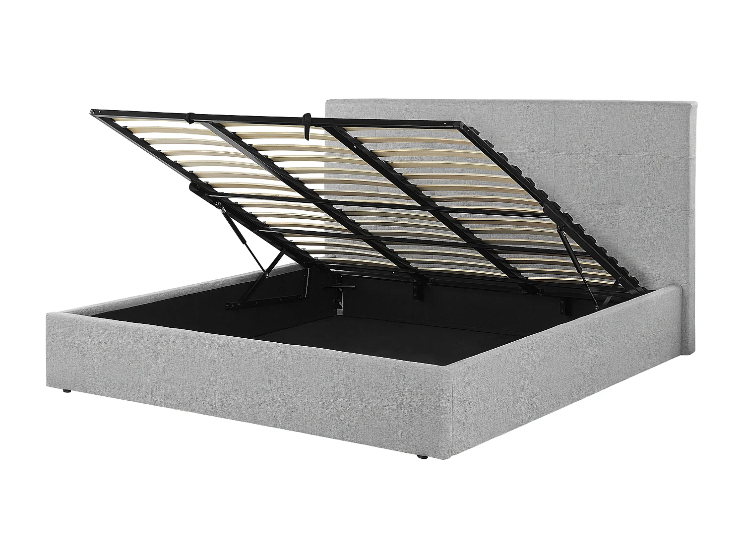 Bed met opbergruimte Stof LORIENT 180 x 200 cm Grijs