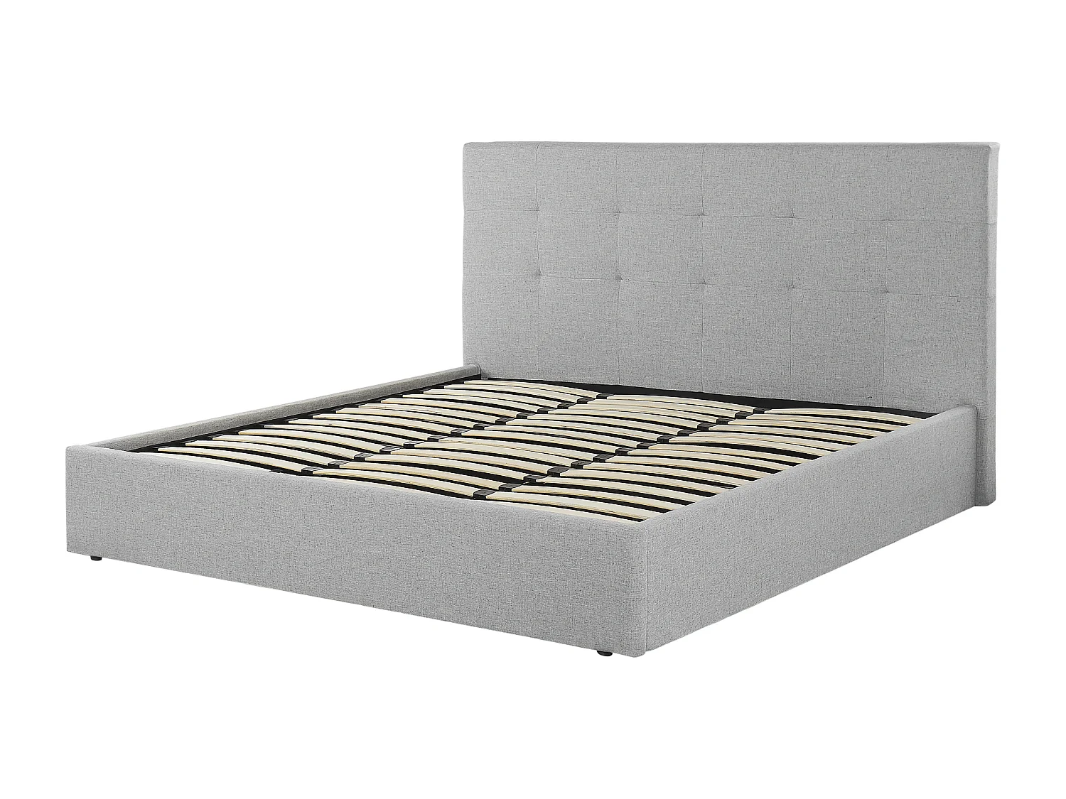 Letto contenitore Tessuto LORIENT 180 x 200 cm Grigio