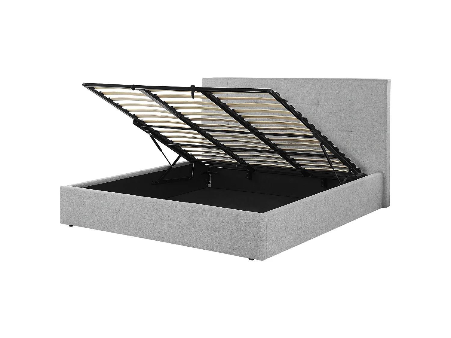 Bed met opbergruimte Stof LORIENT 180 x 200 cm Grijs