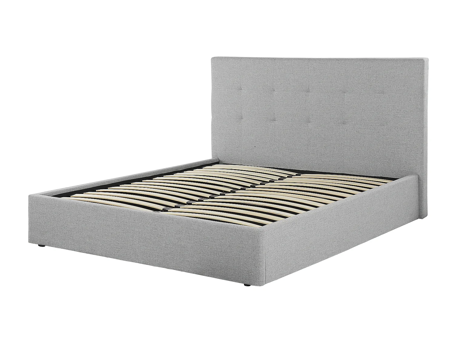 Bed met opbergruimte Stof LORIENT 140 x 200 cm Lichtgrijs