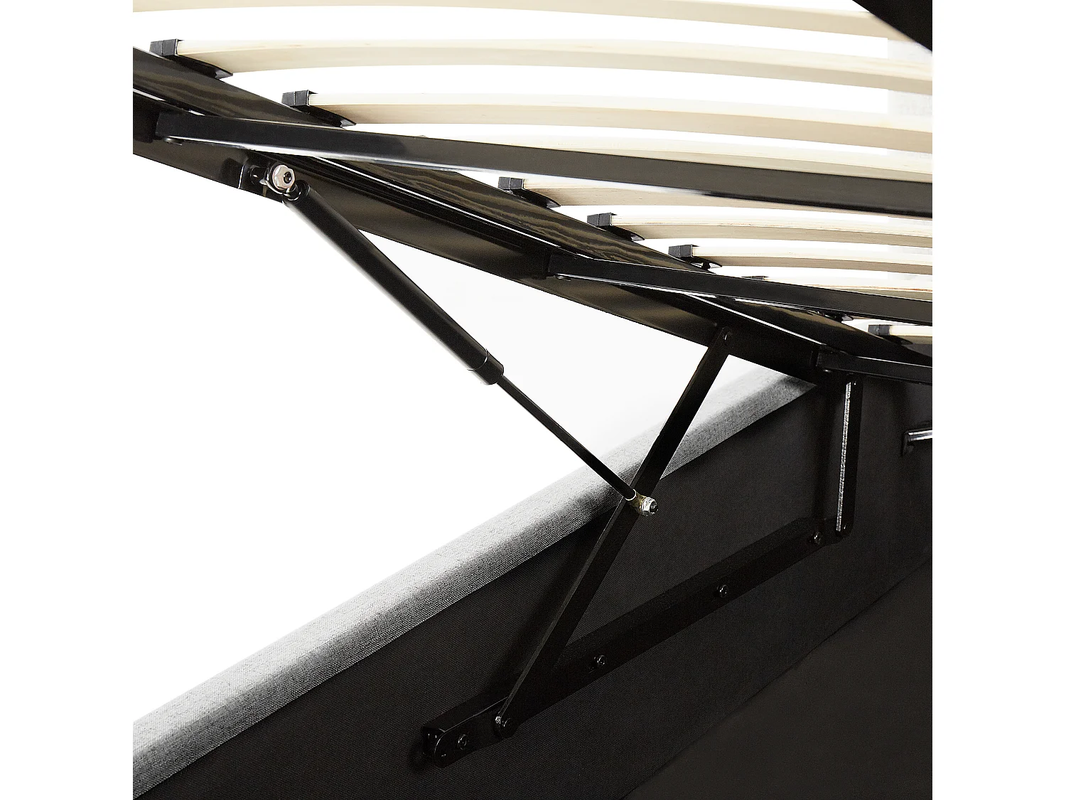 Bed met opbergruimte Stof LORIENT 140 x 200 cm Lichtgrijs