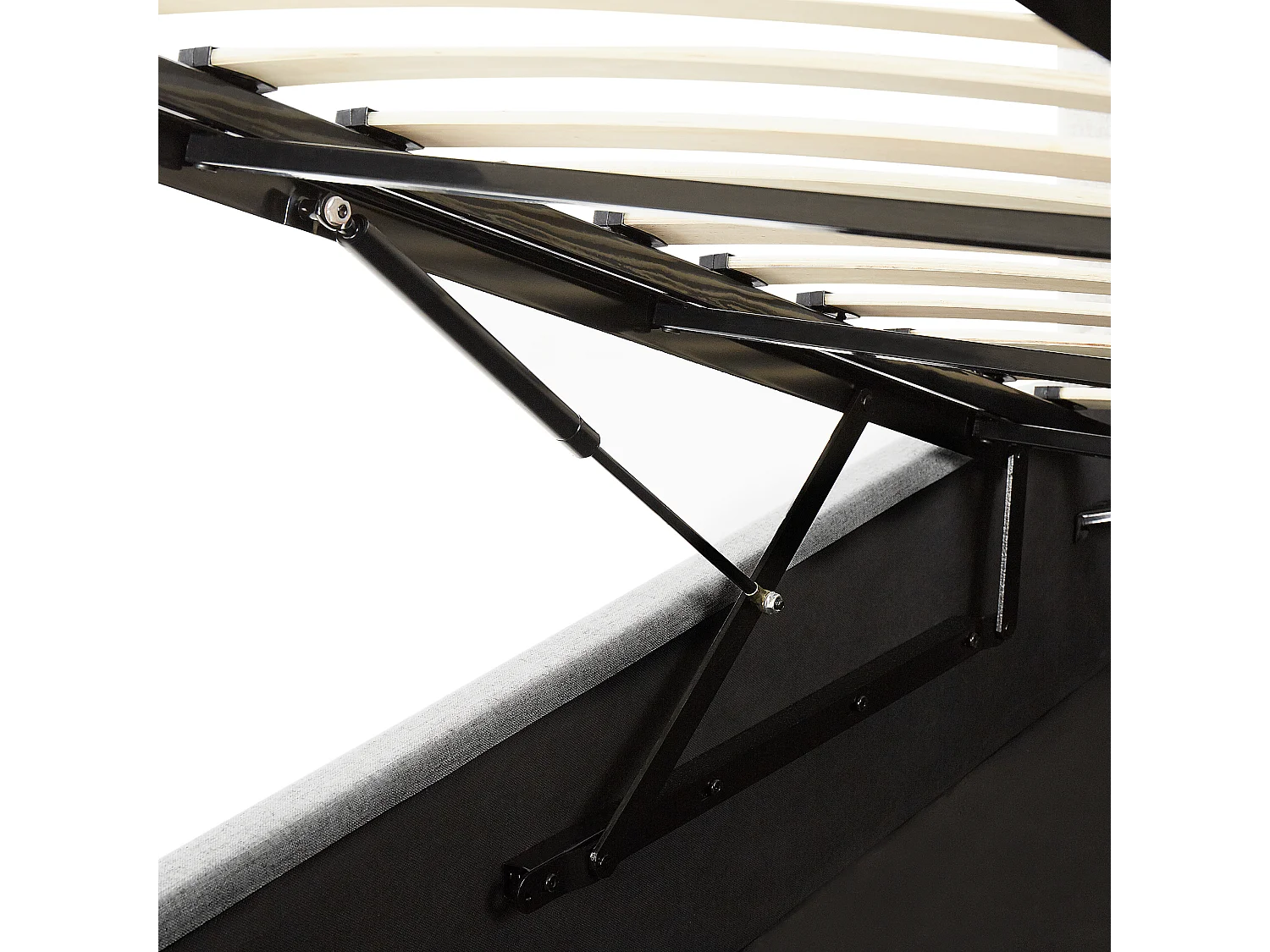 Lit ottoman Tissu LORIENT 140 x 200 cm Gris clair