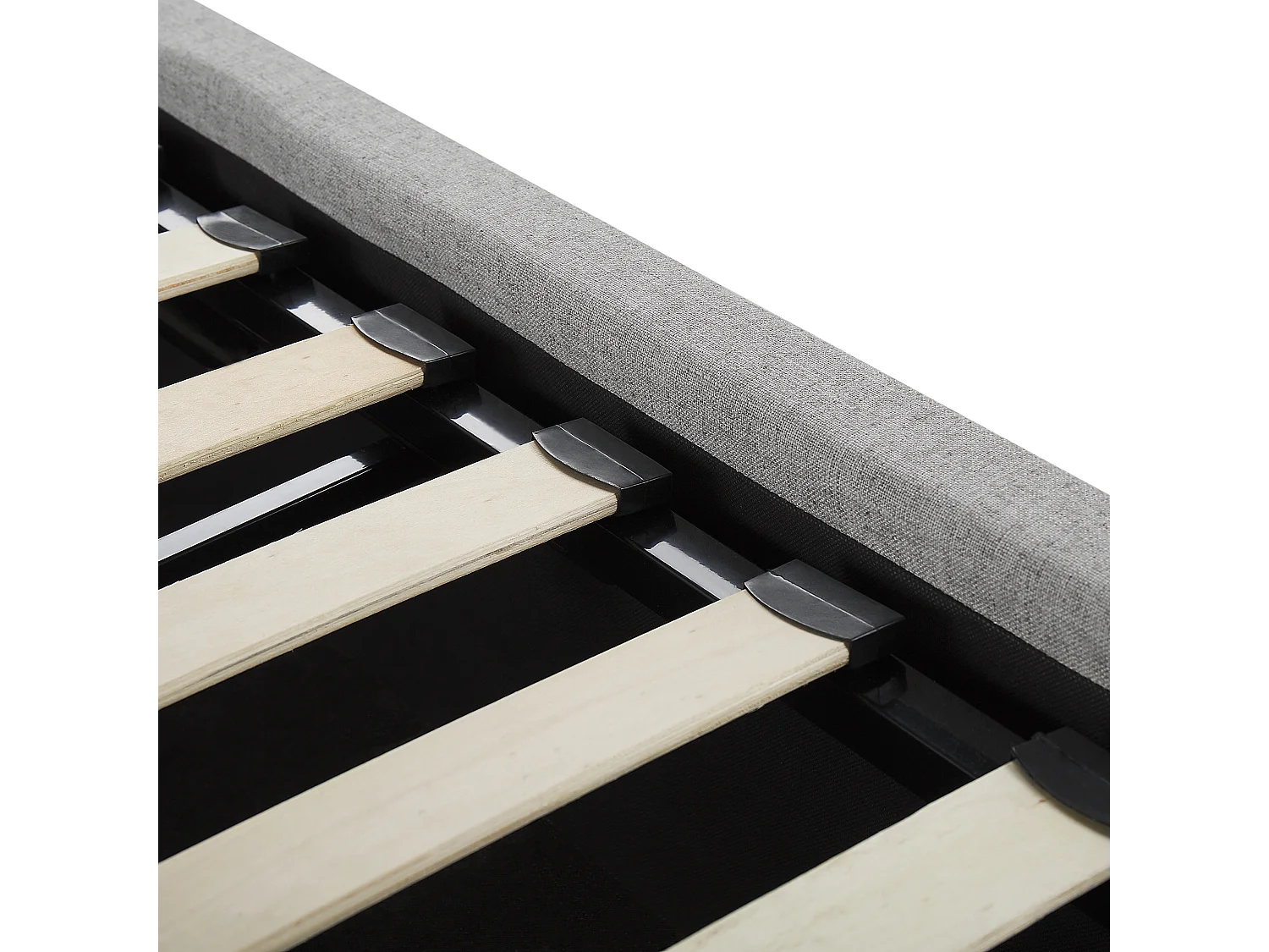 Lit ottoman Tissu LORIENT 140 x 200 cm Gris clair