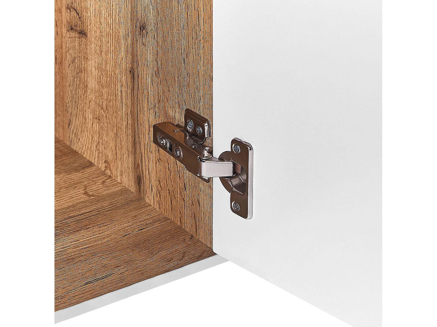 Sideboard / Schreibtisch 2 in 1 MDF viel Stauraum weiß/heller Holzfarbton Goran