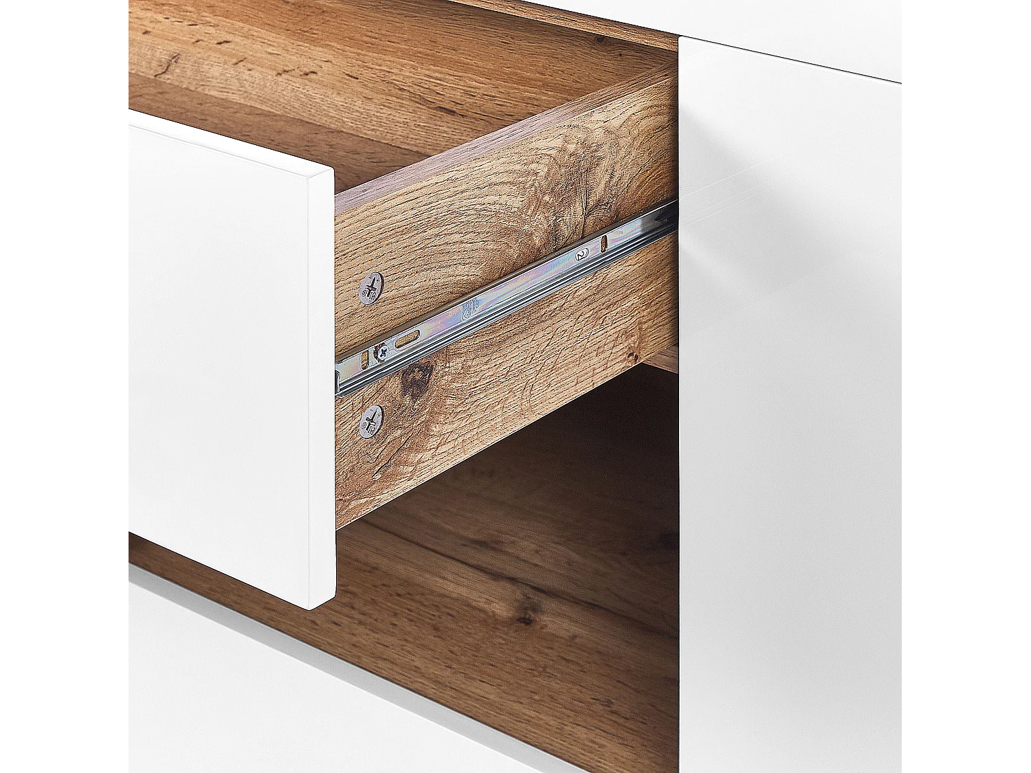 Commode 2 portes Table de bureau GORAN Blanc