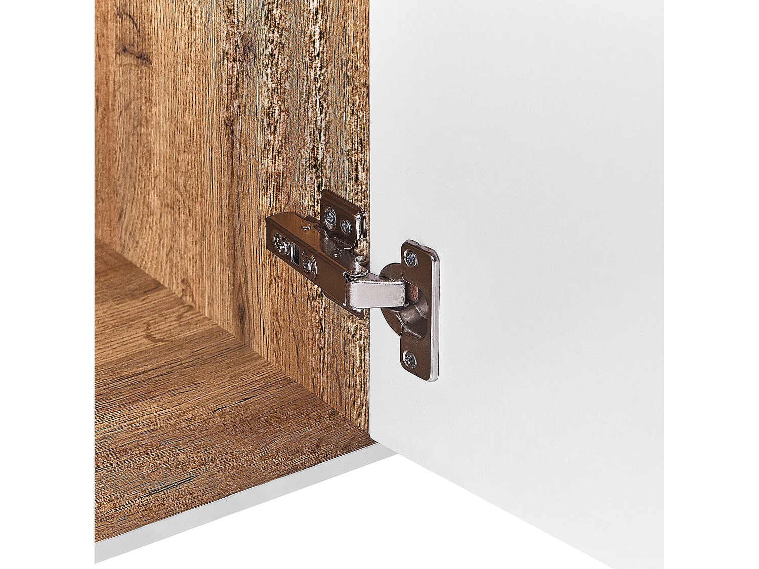 Commode 2 portes Table de bureau GORAN Blanc