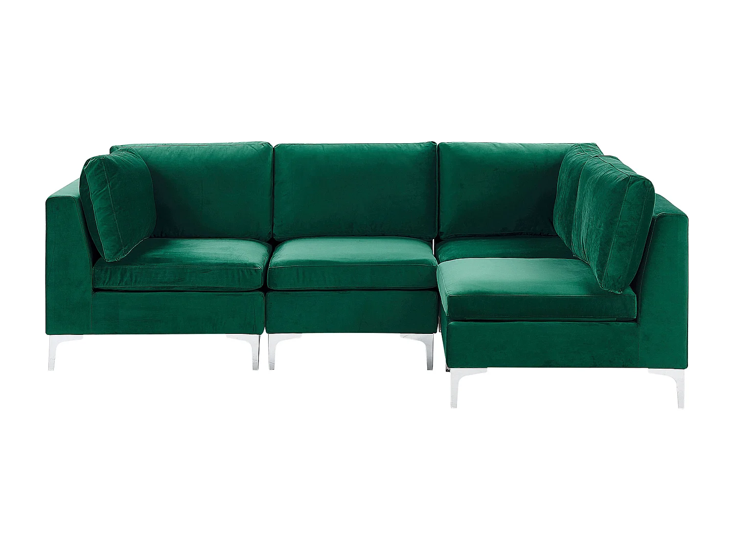 Modulaire hoekbank EVJA Fluweel Groen 4-zitter Linkerzijde