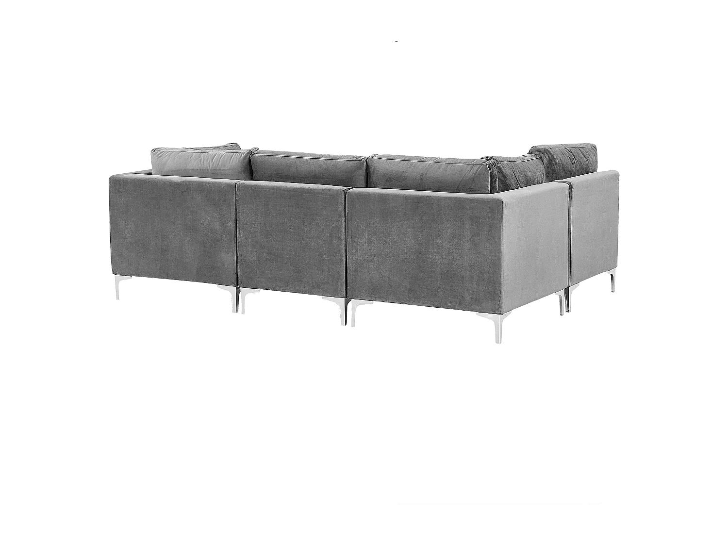 Sofá esquinero modular EVJA Terciopelo Gris 4 plazas Derecha