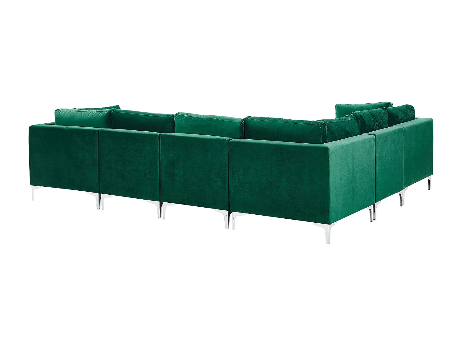 Modulaire hoekbank EVJA Fluweel Groen 6-zitter Rechterzijde