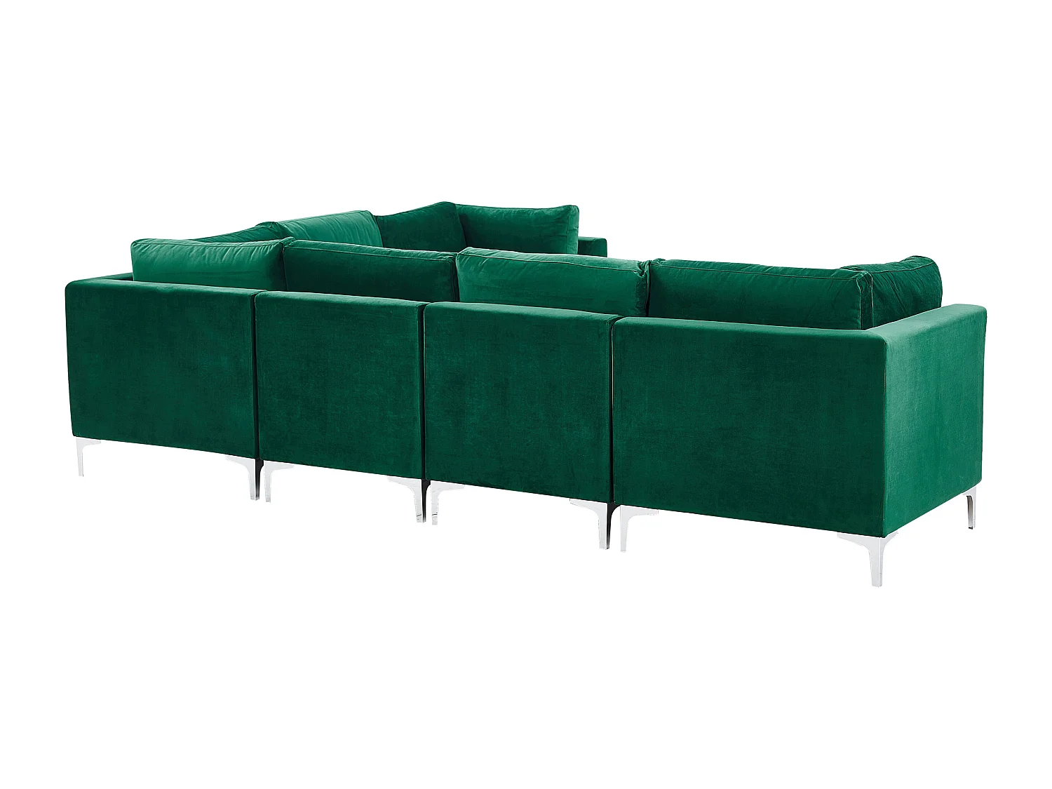 Canapé d'Angle Modulable - Evja - Côté Gauche, 6 Modules, en Velours, Vert