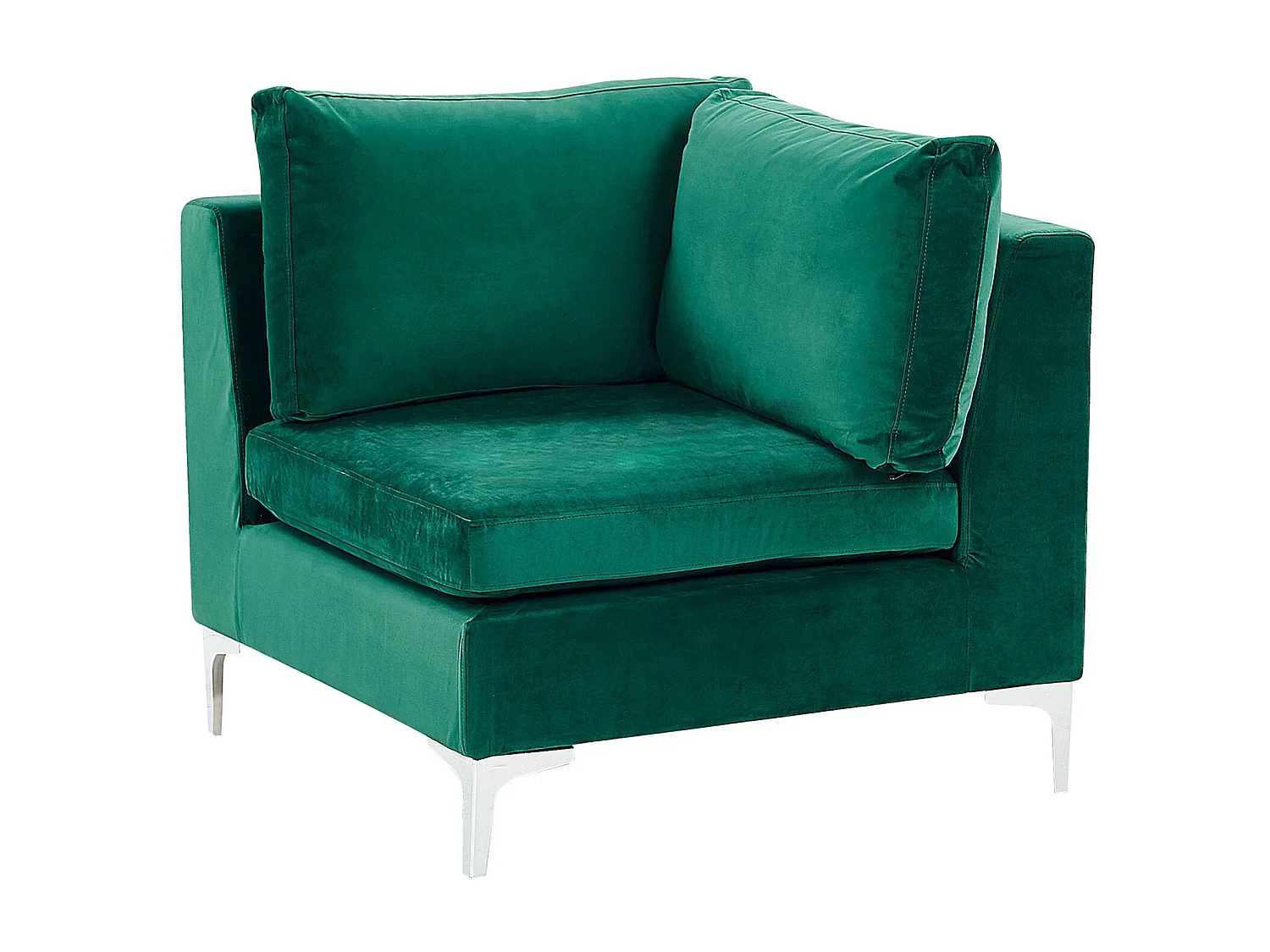 Modulaire hoekbank EVJA Fluweel Groen 4-zitter Rechterzijde