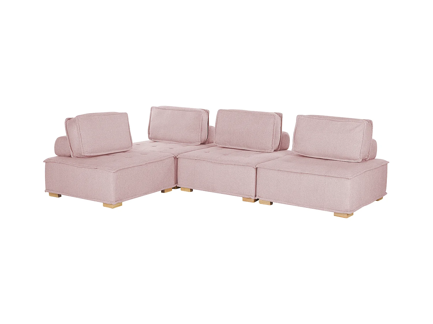 Modulaire hoekbank TIBRO Stof Roze 4-zitter Rechterzijde