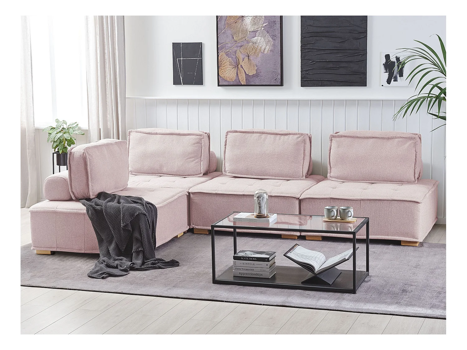 TIBRO Tessuto Rosa 4 posti Lato destro