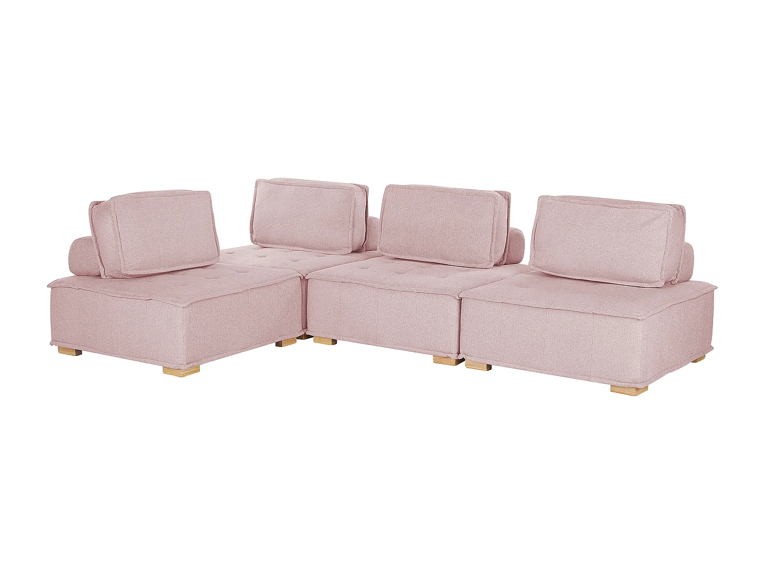 Canapé d'angle modulable 4 places TIBRO Tissu Rose Côté droit