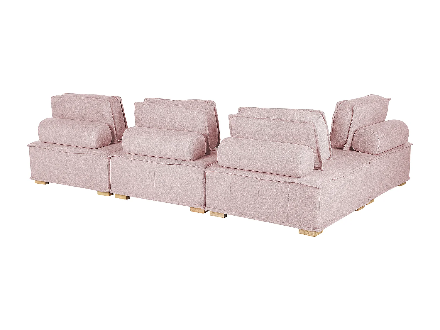 Modulares 4-Sitzer Ecksofa Polsterbezug rosa Wohnlandschaft L-Form Modern Tibro