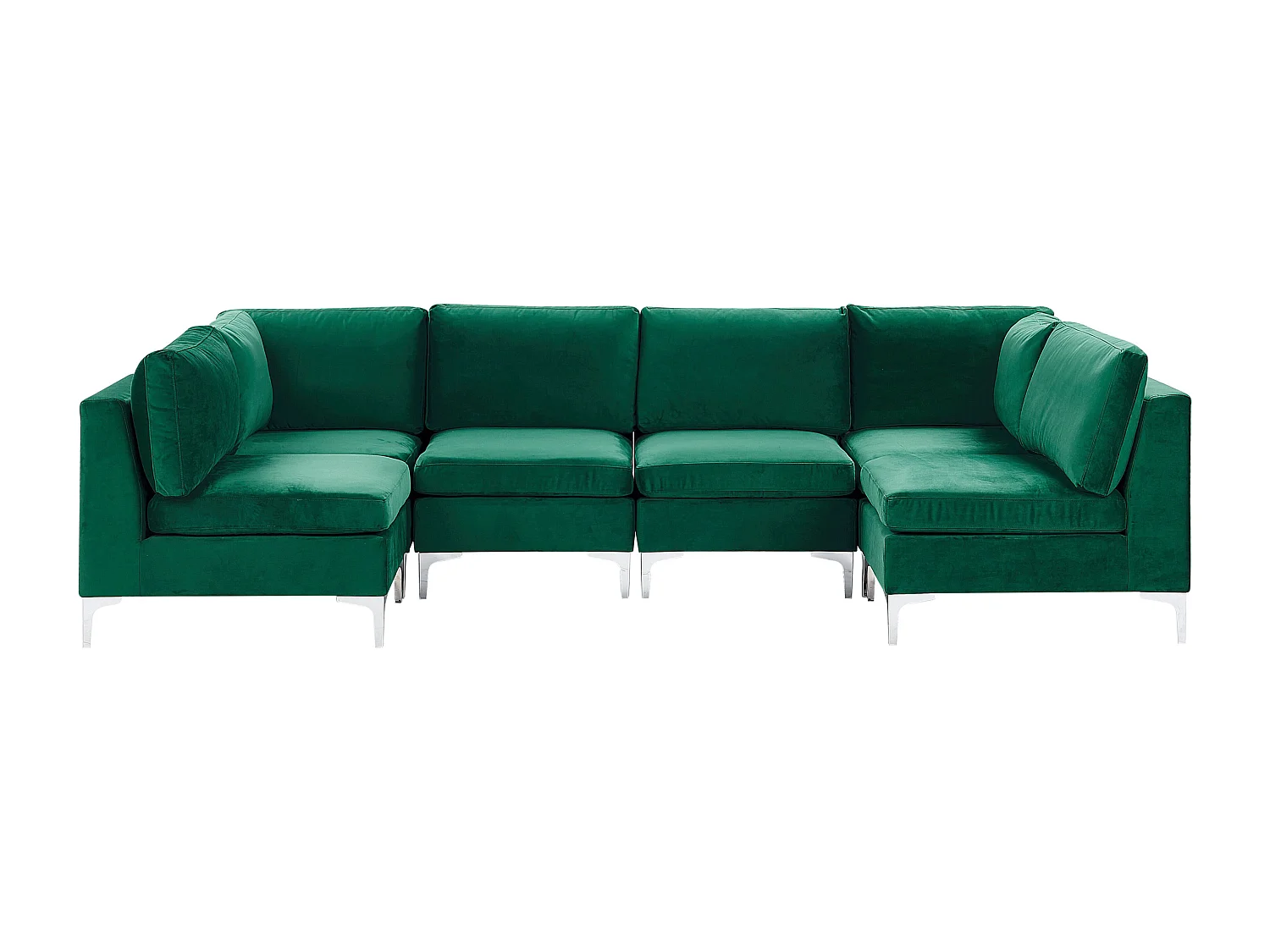 Canapé modulable en forme de U 6 places EVJA Velours Vert