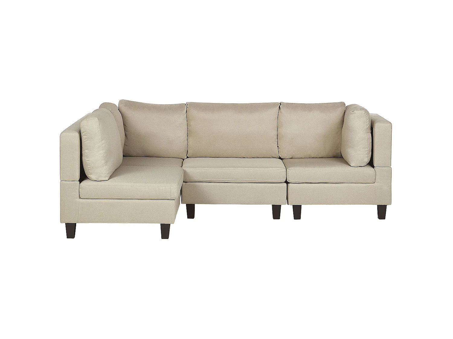 Hoekbank 4-zits stof beige linkszijdig FEVIK