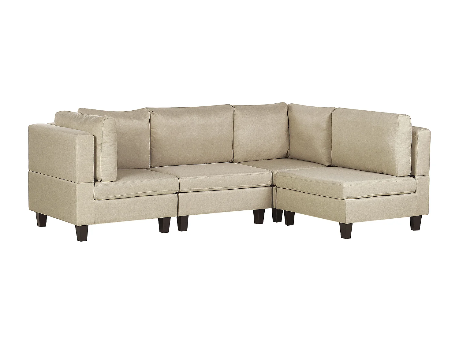 Hoekbank 4-zits stof beige linkszijdig FEVIK