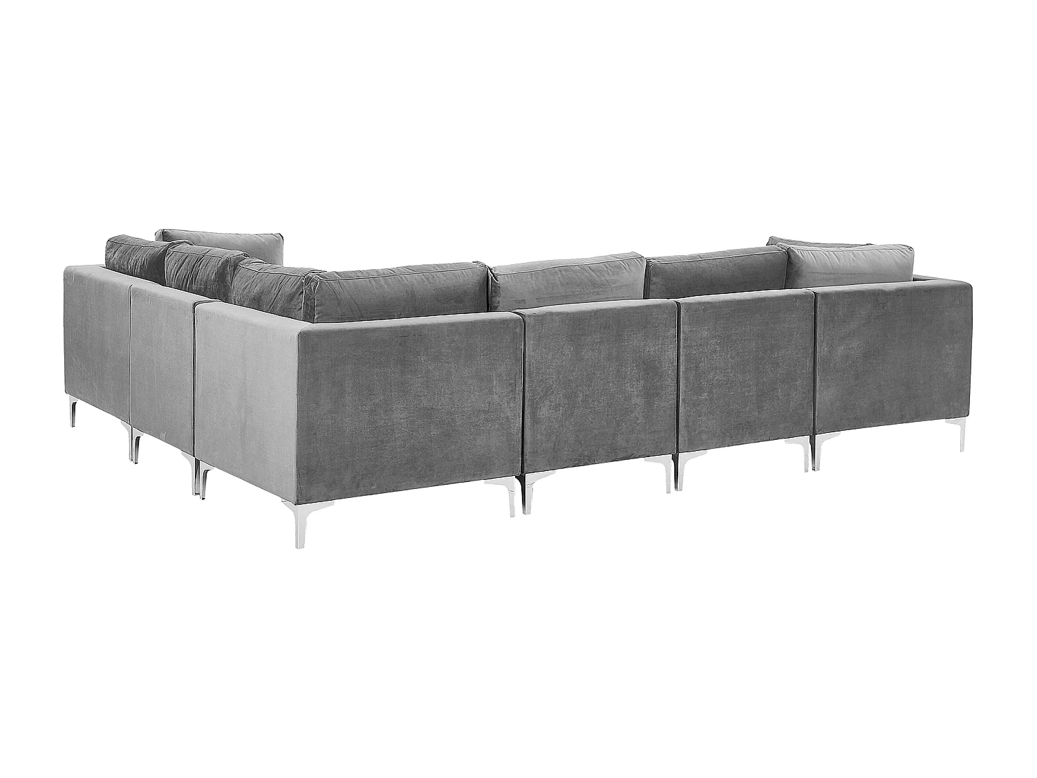 Modulaire hoekbank EVJA Fluweel Grijs 6-zitter Linkerzijde