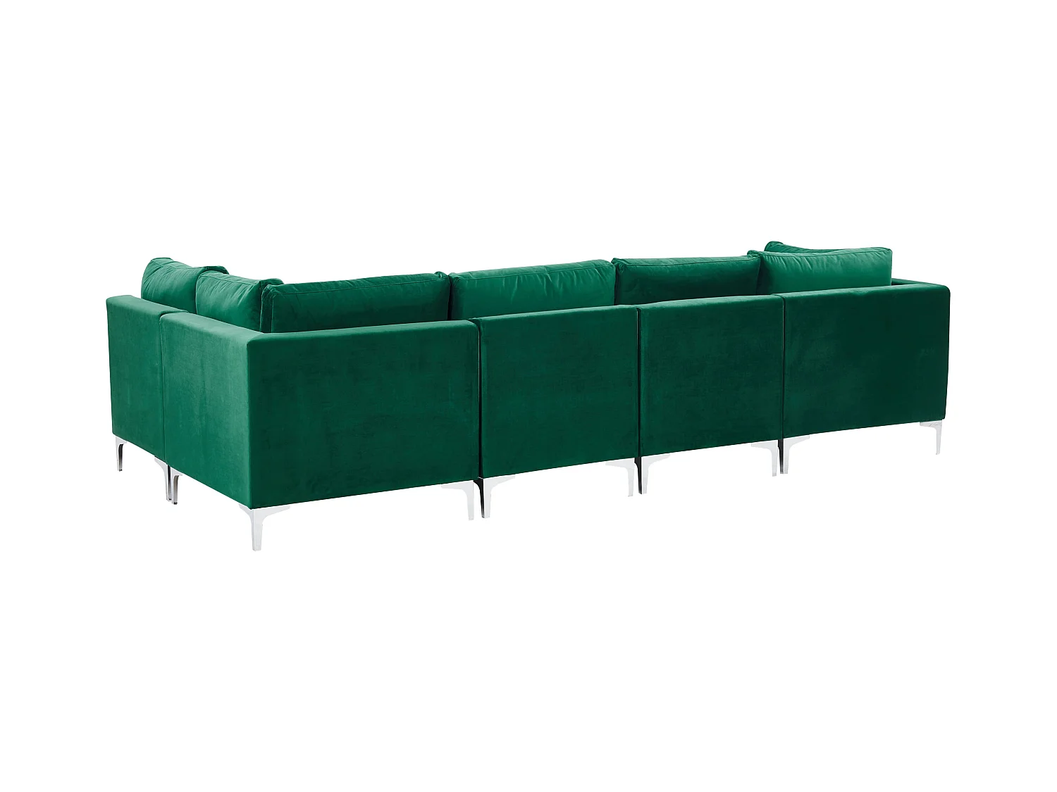 Canapé d'Angle Modulable - Evja - Côté Gauche, 5 Modules, en Velours, Vert
