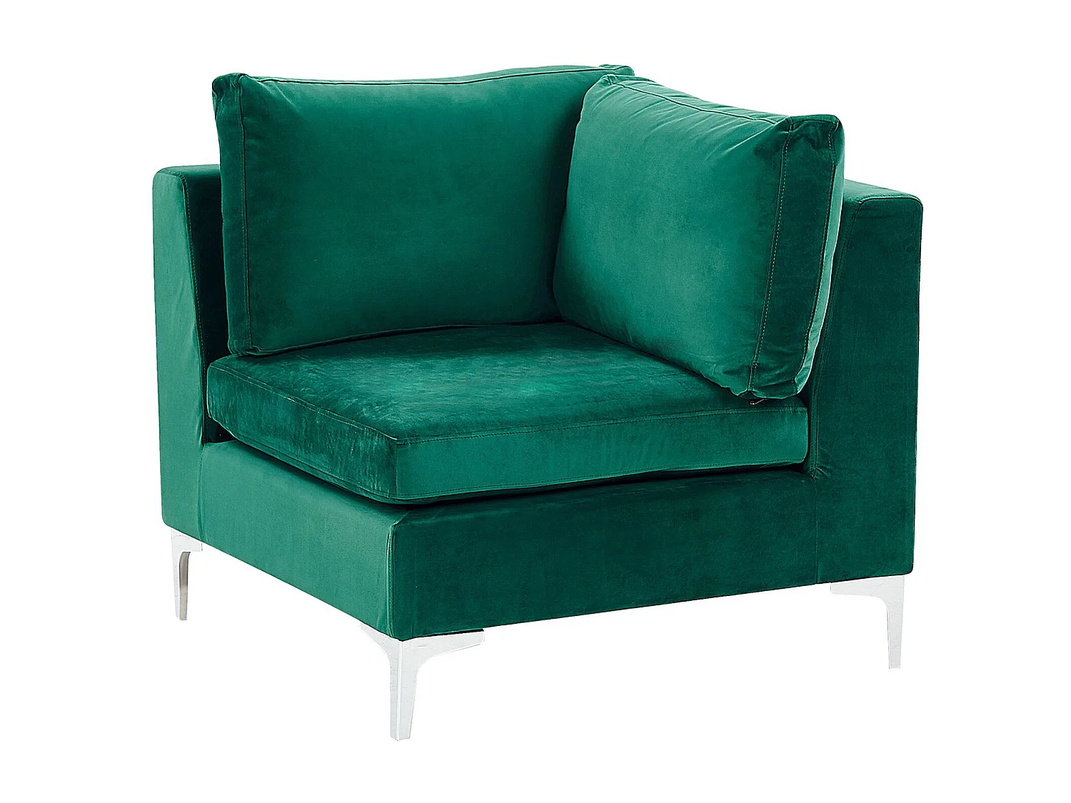 Modulares 5-Sitzer Ecksofa Samtstoff Grün linksseitig Metallbeine Modern Evja