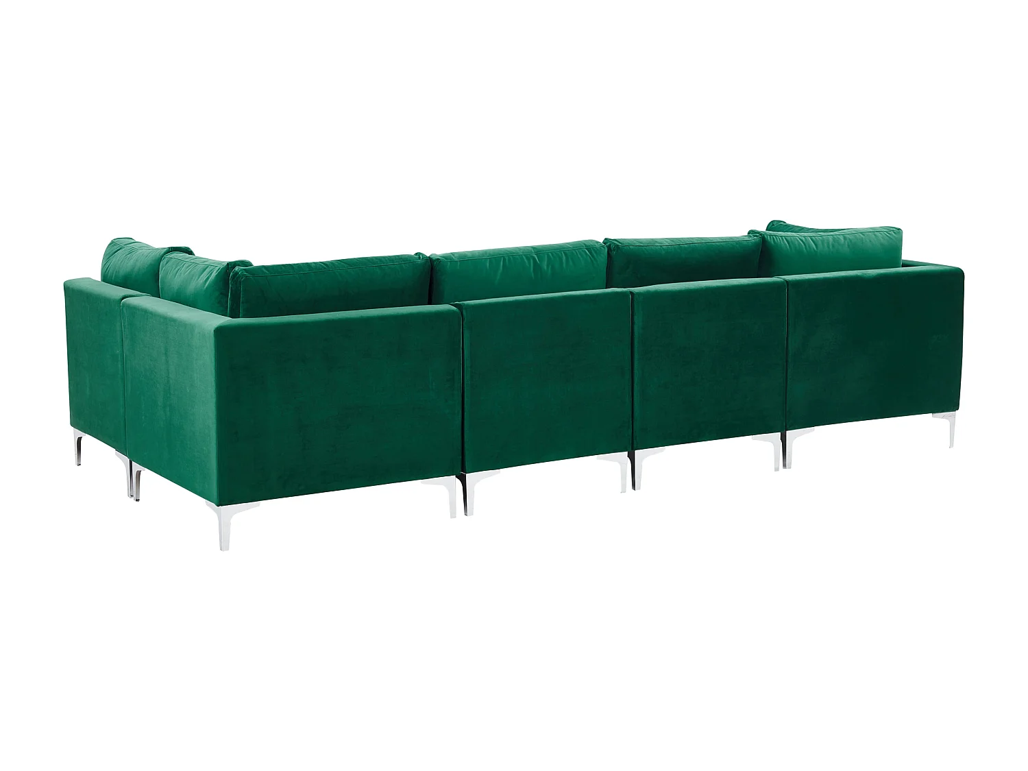 Modulaire hoekbank EVJA Fluweel Groen 5-zitter Linkerzijde