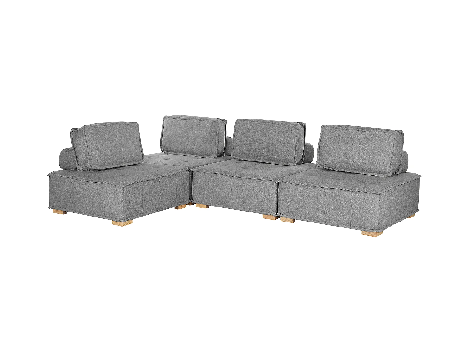 Sofá de canto modular TIBRO Tecido Cinzento 4 lugares à direita