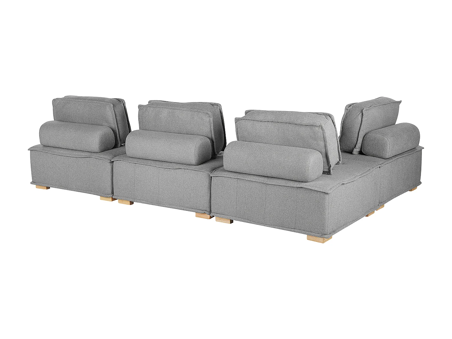 Sofá de canto modular TIBRO Tecido Cinzento 4 lugares à direita