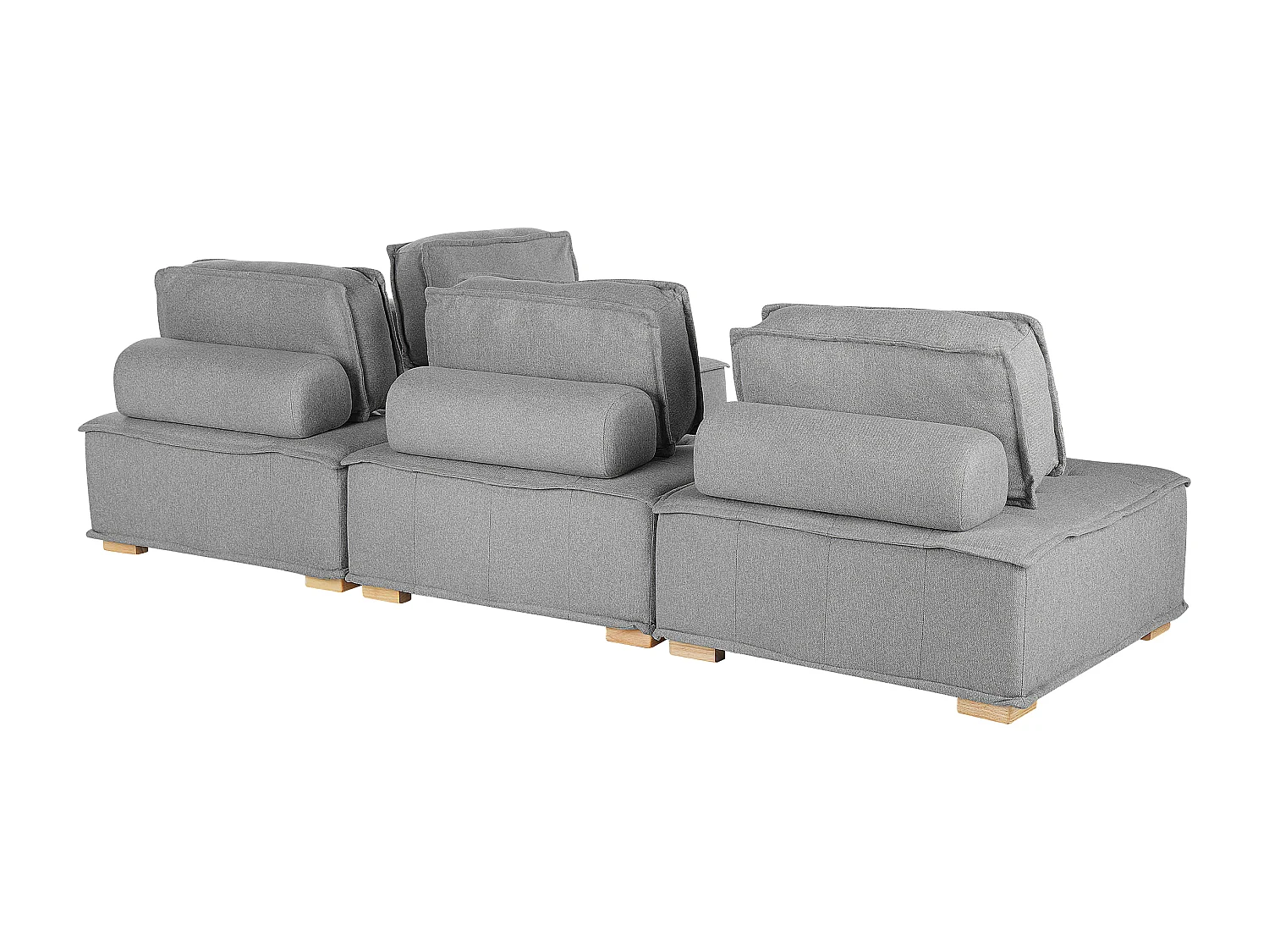 Sofá de canto modular TIBRO Tecido Cinzento 4 lugares à direita