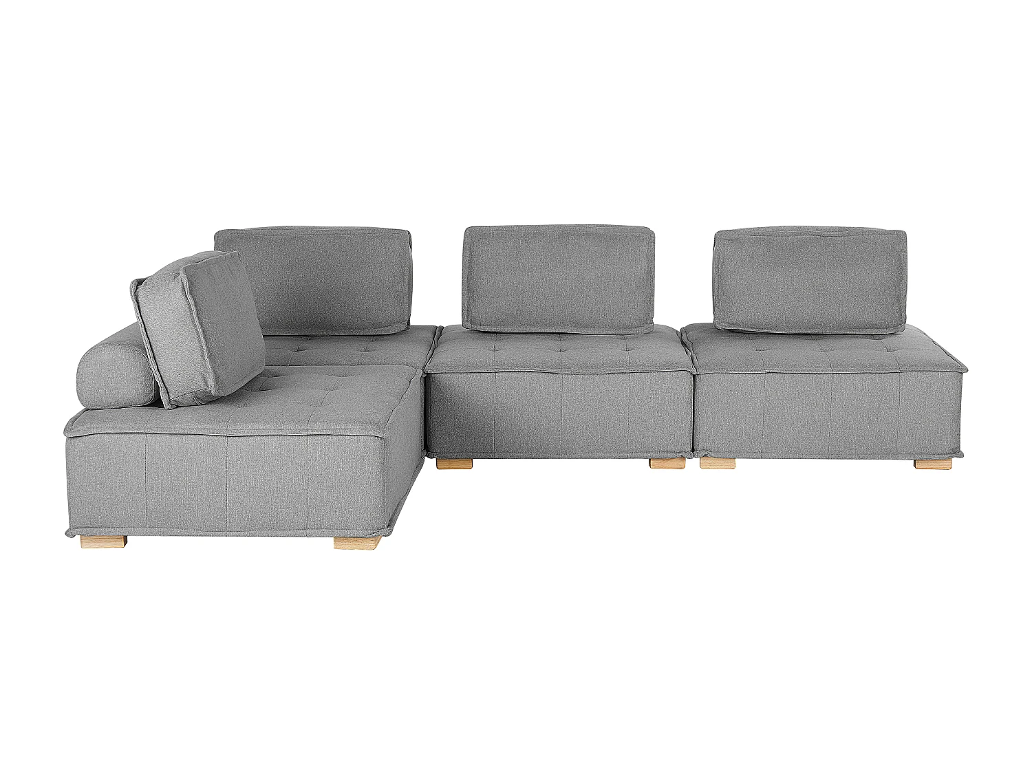 Canapé d'angle modulable TIBRO Tissu Gris 4 places Côté droit