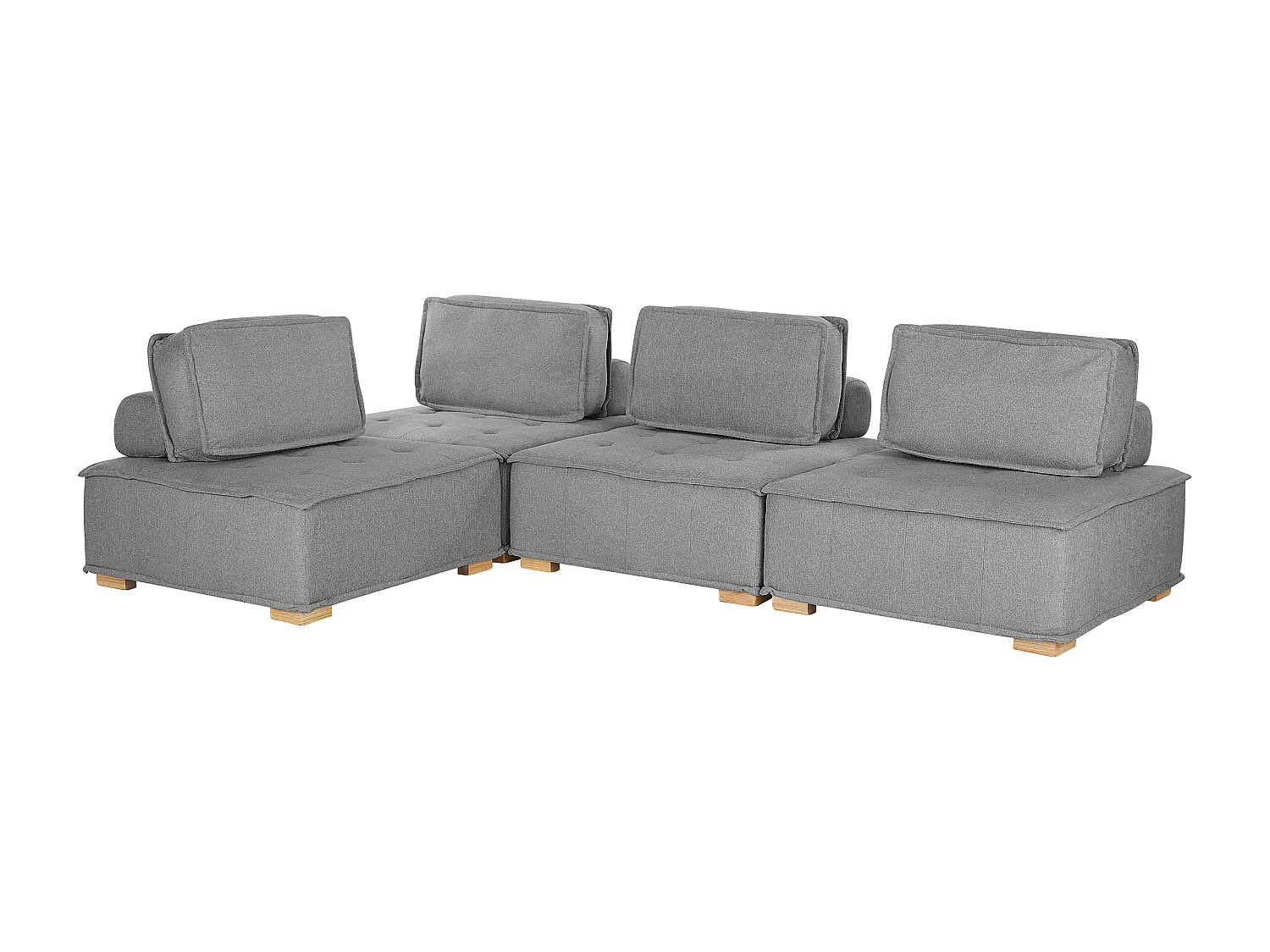 Canapé d'angle modulable TIBRO Tissu Gris 4 places Côté droit