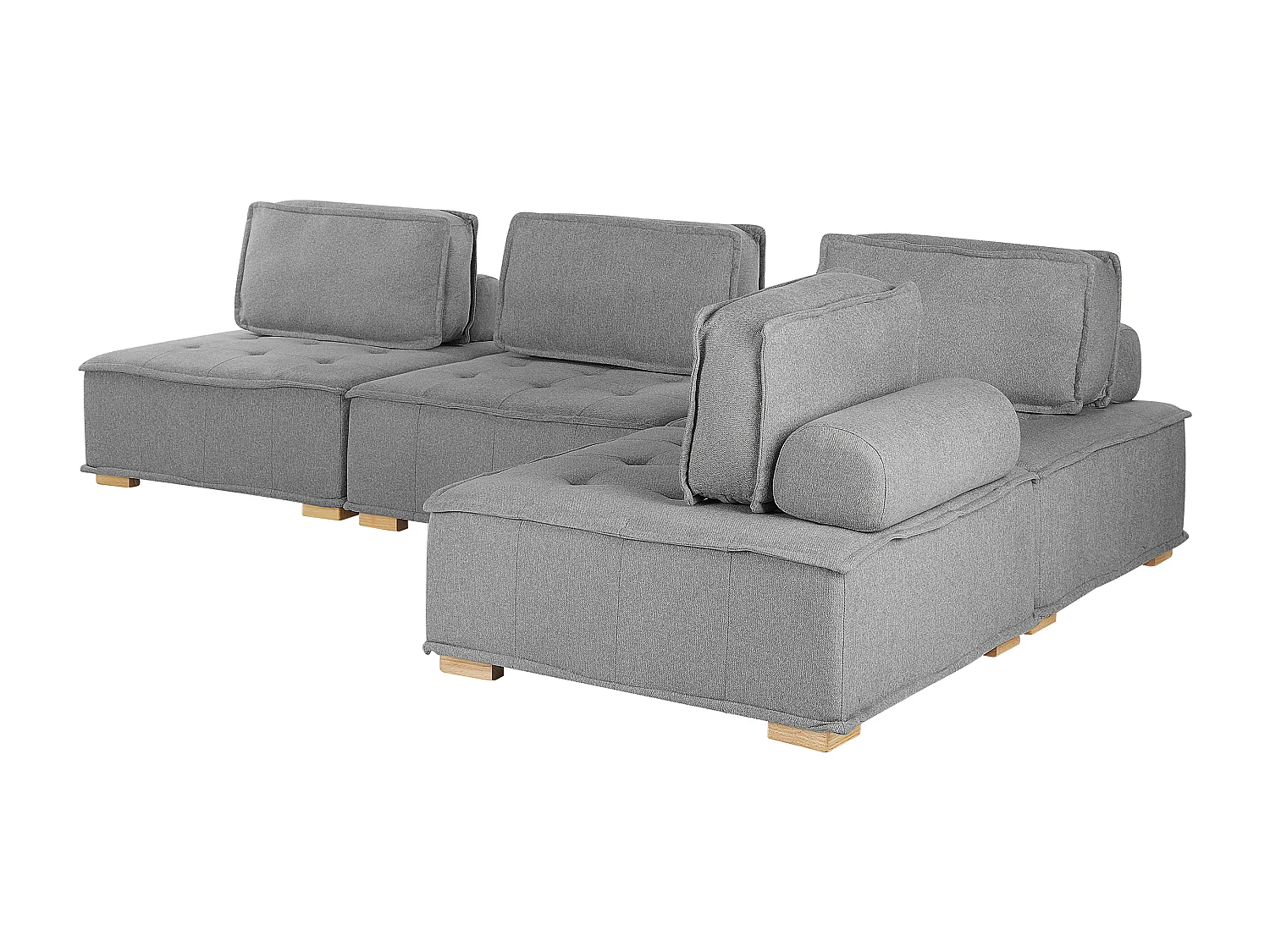 Canapé d'angle modulable TIBRO Tissu Gris 4 places Côté droit