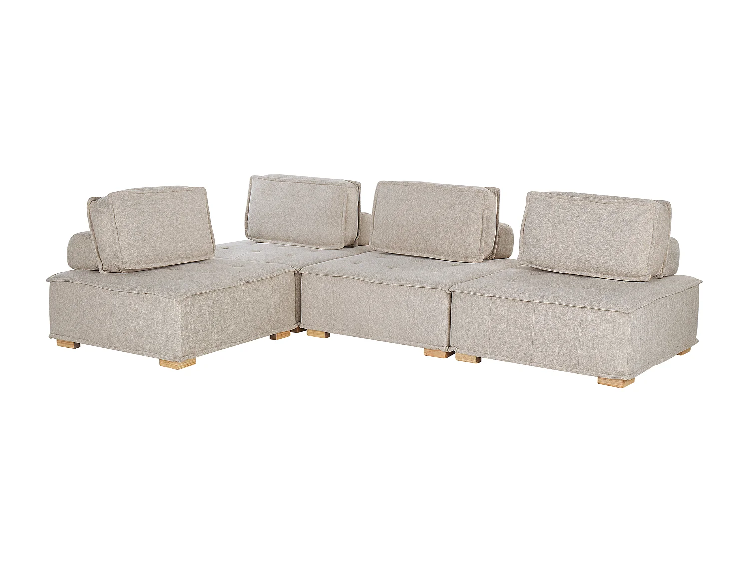 Modulares 4-Sitzer Ecksofa Polsterbezug beige Wohnlandschaft L-Form Modern Tibro