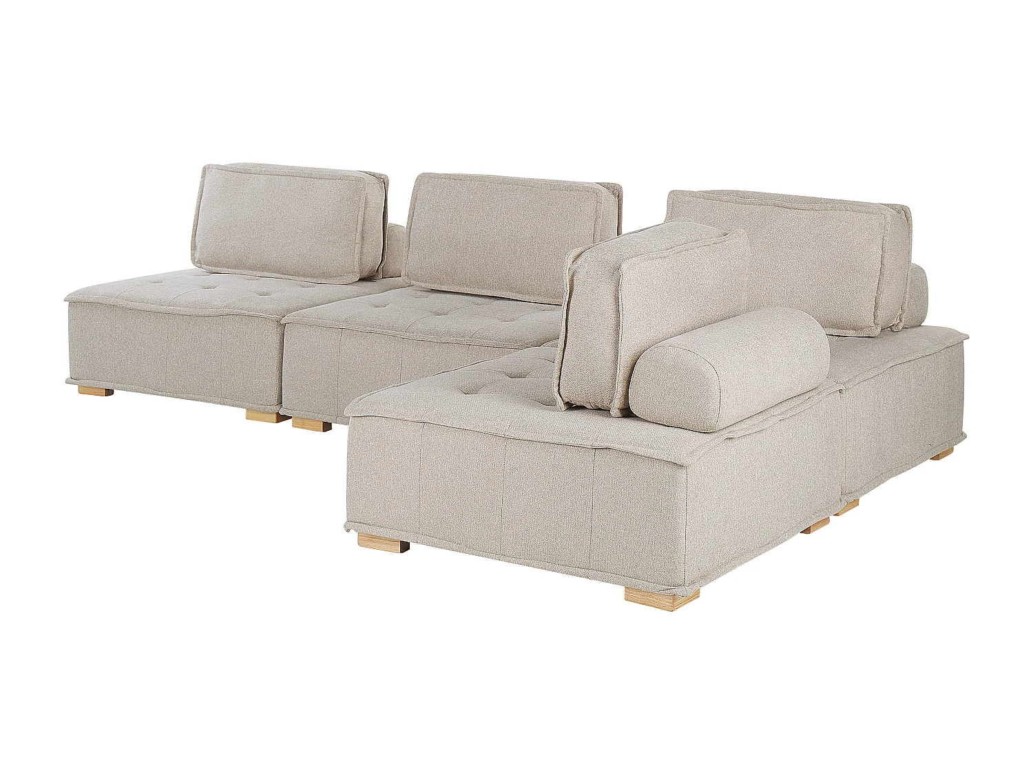 Modulares 4-Sitzer Ecksofa Polsterbezug beige Wohnlandschaft L-Form Modern Tibro